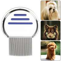 Cat Dog Flea Flee Handle Metal Nit stainless steel head hair lice comb for pets Grooming Tool