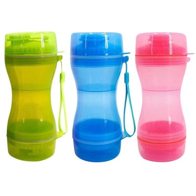 2 in 1 Portable Pet Dog Water Bottle Food Container For Small Large Dogs Travel Drinking Bowl Outdoor Pet Water Dispenser Feeder