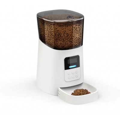 6.5L Automatic Pet Feeder Electronic Control with Big Color LCD Screen and Voice Record For Cats and Dogs