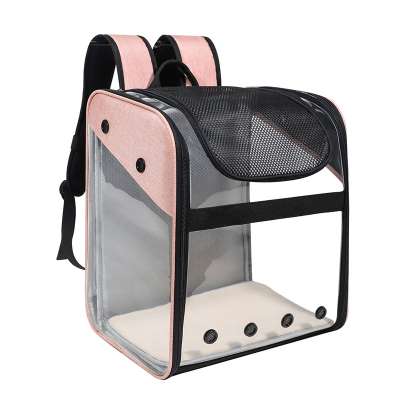 Transparent Sightseeing PVC Foldable Pet Out Backpack Airline Transport bag dog cat cages carriers houses